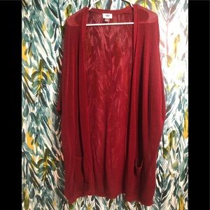 Long, light weight, knit cardigan